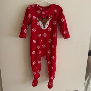 Carter's Festive Red Reindeer Snowflake Footie